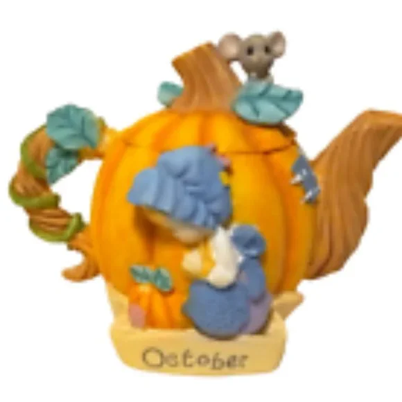 PRECIOUS MOMENTS By Enesco-October-Fall Seasonal Mini Teapot Item #608289 - Picture 5 of 11